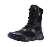 Minetom Stivali Militari Uomo Scarponi Tattici Anfibi Leggeri Da Combattimento Stivaletti Moto Boots Con Lacci A1 Nero 39 EU