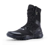 Minetom Stivali Militari Uomo Scarponi Tattici Anfibi Leggeri Da Combattimento Stivaletti Moto Boots Con Lacci A2 Nero 49 EU