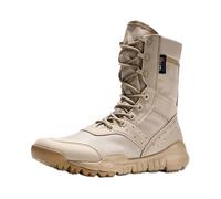 Minetom Stivali Militari Uomo Scarponi Tattici Anfibi Leggeri Da Combattimento Stivaletti Moto Boots Con Lacci A2 Cachi 43 EU