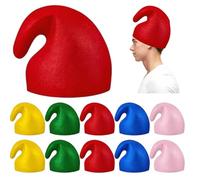 Mineup 10PCS Cappello Da Nano, Cappello Da Gnomo, Cappell Da Puffo,Cappell Da Elfo- Taglia Unica-colorati, Perfetto Per Natale, Halloween, Carnevale, Compleanni, Feste in Maschera E Cosplay
