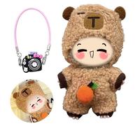 Mineup 17 Cm Vestiti Per Bambole Di Peluche, Vestiti Adatti Per Il Peluche La-bubu, Accessori Per Bambole Con 1 Cappello, 1 Pagliaccetto, 1 Zaino Per Fotocamera, Regali Fai Da Te Per Bambini