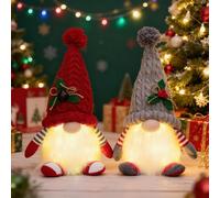 Mineup 2 Pezzi Gnomo Natale con LED, 28cm Gnomi Natalizi Luminosi, Decorazione Natalizia, Elfo Babbo Natale Peluche, Decorazioni Natalizie di Gnomi, Natal Decorazioni Casa per Albero Natal Tavolo