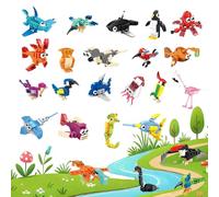 Mineup 24 Pack Regalini Fine Festa Compleanno Invitati, 3 IN 1 Animali Blocchi Da Costruzione Gioco Costruire, Mini Blocchi Costruzione Animali Festa Compleanno Natale Bambini 4-12 Anni
