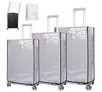 Mineup 3 Pezzi Custodie Protettive per Valigie, 10/24/28 pollici Trasparente PVC Luggage Cover, Coprivaligia Trasparente Impermeabile, copertura protettiva per valigia, Antigraffio Luggage Cover