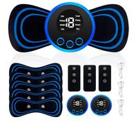 Mineup 3pcs Mini Patch per Massaggiatore, 8 Modalità 19 Livelli Mini Massaggiatore Cervicale, Cuscinetti per Massaggio Cervicale, Massaggiatore Elettrico Cervicale per Collo Spalla Ginocchio Gamba