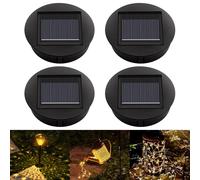Mineup 4 pezzi Ricambi per Luci Solari, Coperchio di Ricambio Solare 8cm, 1,2V IP44 Luci Solari di Ricambio Superiori, Lampada Solare di Ricambio a LED per Lanterne Solari Fai Da Te