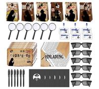 Mineup Bambini Giocattolo Detective, 48 Pezzi Kit Spionaggio Gioco Detective per Bambini con Penna invisibile e Taccuino, Carte D'identità Detective, Lente D'Ingrandimento per bambini