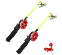 Mineup Canne da pesca per bambini, 2 pezzi canna da granchi, 34 cm, spiaggia e vacanze, regalo