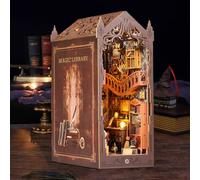 Mineup DIY Book Nook Kit, Book Nook Fai Da Te Kit, Kit di Costruzione in Legno con Luce LED, Casa Delle Bambole in Miniatura, 3D Magia Casa Delle Bambole, Book Scaffale Inserto Decorazione