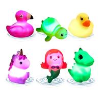 Mineup Giocattoli da Bagno per Bambini, 6 pezzi Giochi Bagnetto Neonato, Giochi Bagnetto per Bambini, Giocattoli da Bagnetto Luminosi, Bagnetto Animali Giocattolo per Neonati Ragazzi Ragazze