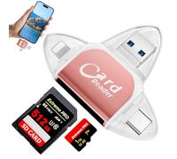 Mineup Lettore Di Schede SD, 4 In1 Universale SD TF Card Reader, Adattatore Lettore Sd, Lettore Sd Card Schede Portatile, Adattatore Micro SD Card Reader, Multifunzione TF Memory Card Reader