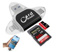 Mineup Lettore Di Schede SD, 4In1 Universale SD TF Card Reader, Adattatore Lettore Sd, Lettore Sd Card Schede Portatile, Adattatore Micro SD Card Reader, Multifunzione TF Memory Card Reader