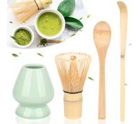 Mineup Matcha Kit, Set Di 4 Set Accessori Cerimonia Tè Matcha, Pala Tradizionale, Cucchiaino, Porta Frusta, Matcha Frusta, Fruste Matcha Matcha, Matcha Whisk, Set Di Cucchiai Per Frusta Matcha