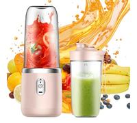Mineup Mini Frullatore Portatile, 400ML Mini Mixer Per Smoothies, USB Ricaricabile Juicer Cup, Portable Blender Con 6 Lame E Coperchio Da Viaggio, Per Smoothie, Frullati Di Frutta E Verdura (Rosa)