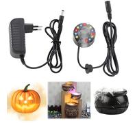 Mineup Nebulizzatore ad ultrasuoni, 12 LED Acquario Nebulizzatore, Fogger Fontana per Acqua Stagno, 24 V Ultrasuoni Mist Maker Fogger pour citrouille d'Halloween et Pot de sorcière, Aquarium, Jardin