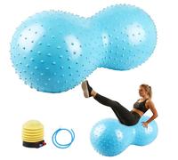 Mineup Palla da yoga, 90 x 45 cm, palla da ginnastica, per yoga, arachidi, con pompa ad aria, palla a forma di arachidi per bambini, massaggio anti-scoppio, pompa ad aria, palla da ginnastica