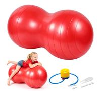 Mineup Palla da yoga, 90 x 45 cm, palla da ginnastica, per yoga, arachidi, con pompa ad aria, palla a forma di arachidi per bambini, massaggio anti-scoppio, pompa ad aria, palla da ginnastica