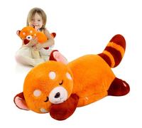 Mineup Panda Rosso Peluche, 35 cm Giocattolo Morbido di Pezza, Bambola Cuscino, Regalo per Bambine Bambini Neonati
