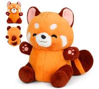 Mineup Peluche Panda Rosso, 23 cm, Plush Kawaii, Regalo Bambini Natale Compleanno
