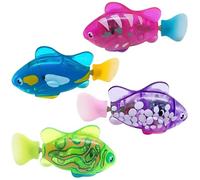 Mineup Pesci Robo Fish, 4 Pezzi Pesci Elettrici Luminosi, Riutilizzabile Pesce da bagno robot, Giocattolo Elettronico, Pesce Giocattolo Bambino Elettronica, Pesce Elettrico per Animali