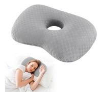 Mineup Piercing Ear Hole Pillows, 44 cm, cuscino per piercing con foro, cuscino per orecchio, cuscino per ciambella, cuscino per orecchie contro mal d'orecchio, per alleviare il dolore, grigio