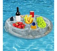Mineup Portabibite Gonfiabile Portabevande, 8 Fori 2-in-1 e Porta Snack Bar Piscina Portabottiglie Galleggiante, grande capacità, piscina Gonfiabile Portabicchieri Galleggiante, per feste, spiaggia