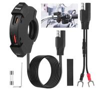 Mineup Presa USB Moto, Caricabatterie Auto Ricarica Rapida 18W USB-A & 30W PD Type-C, Presa Di Corrente Per 12V / 24V Marine Motorcycle Camper