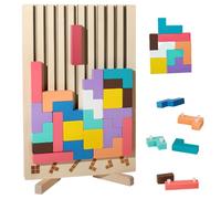 Mineup Puzzle Di Legno Tetris, Tangram in Legno Colorato Blocchi, Blocchi Geometrici Tetris, Puzzle 3D Di Legn Tetris, Giochi Montessori Bambini 3 4 5 6 Anni, Regali Educativi Per Bambini