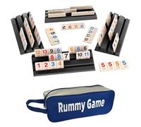 Mineup Rummy Gioco da Tavola, Rummy Okey Con Numeri | 114 pezzi e 4 supporti, Gioco Da Tavolo Strategia, Gioco da Tavolo Rummy in Legno per 2-4 giocatori, adulti e famiglie