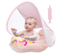 Mineup Salvagente Neonato Con Parasole, Ciambella Neonato Mare, Ciambella Da Nuoto Per Bambini, Seggiolino Gonfiabile Regolabile Con Parasole UPF50+, Galleggiante Per Bambini 12-36 Mesi