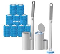 Mineup Set da 2 Scopino Wc Usa e Getta, Spazzola per WC Monouso Set con 54 Ricariche Detergenti, Pulisci Water Usa e Getta con Detersivo per Bagni, Lavandini, Vasche da Bagno e Pavimenti