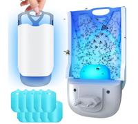 Mineup Trappole per Mosche da Interni, Lampada Antizanzare UV con Adesivo, Trappola LED Antimosche, per Zanzare, Mosche, Moscerini Della Frutta, Falene(1 Dispositivi + 10 Ricariche)