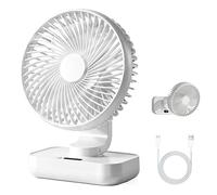 Mineup Ventilatore Da Tavolo USB, Piccolo Ventilatore Oscillante, Ventilator Da Scrivania Portatile USB-C Ricaricabile, 4 Velocità, Display Digitale a LED, Per Viaggi, Camera Da Letto, Biblioteca