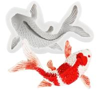 MINFEIDMS Koi - Stampo in silicone per pesci rossi, per dolci, caramelle, cioccolato, decorazione per torte, cupcake, topper in gomma, pasta polimerica
