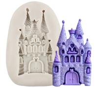 MINFEIDMS Stampi in silicone a forma di castello di Cenerentola, fiabe, per zucchero e caramelle, decorazione di torte e cupcake, pasta di gomma e argilla polimerica