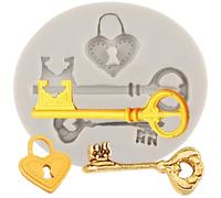 MINFEIDMS Stampi in silicone a forma di chiave vintage per decorare torte