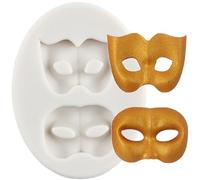 MINFEIDMS Stampi in silicone a forma di maschera in silicone, per decorare torte, cupcake, cioccolato, caramelle, argilla polimerica, pasta di gomma