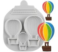 MINFEIDMS Stampi in silicone a forma di mongolfiera, per decorare torte di zucchero, cupcake, pasta di gomma, caramelle, argilla polimerica