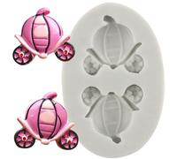 MINFEIDMS Stampo in silicone a forma di carrozza a forma di carrozza di Cenerentola, per fiabe, feste, decorazione torte, cupcake, pasta di gomma, argilla polimerica