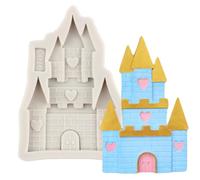 MINFEIDMS Stampo in silicone a forma di castello di Cenerentola, fiabe, cioccolato, caramelle, per decorare torte, cupcake, pasta di gomma, argilla polimerica, set di 1