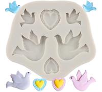 MINFEIDMS Stampo in silicone a forma di colomba per la decorazione di torte, cupcake, caramelle, cioccolato, pasta di gomma, argilla polimerica