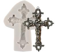 MINFEIDMS Stampo in silicone a forma di croce per decorazioni per torte battesimali, per battesimo, cupcake, pasta di gomma, caramelle, argilla polimerica