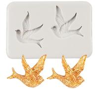 MINFEIDMS Stampo in silicone a forma di uccello, colomba, per decorazione di torte, caramelle, cioccolato, cupcake, topper, pasta polimerica di argilla