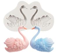 MINFEIDMS Stampo in silicone per fondente a forma di cigno per cioccolatini e caramelle, decorazione per torte, topper per pasta di gomma, argilla polimerica