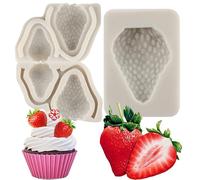 MINFEIDMS Stampo in silicone per fondente alla fragola, per fondente di frutta, per decorare torte, cupcake, cioccolato, pasta di gomma, caramelle, argilla polimerica