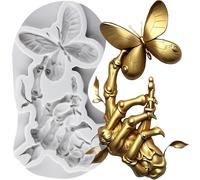 MINFEIDMS Stampo per fondente a forma di farfalla in silicone per feste di Halloween, decorazione per torte, cupcake, cioccolato, caramelle, zucchero, fai da te, pasta di fiori, argilla polimerica