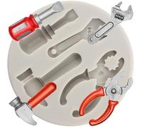 MINFEIDMS Utensili manuali in silicone stampi da costruzione strumenti per cioccolato fondente stampi chiave martello pinze stampi per decorazione torte topper pasta di gomma argilla polimerica