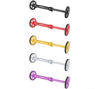 Minflora Asta in alluminio e due ruote con punta in gomma per biciclette pieghevoli come Brompton e 3Sixty per aiutare il trasporto (nero)