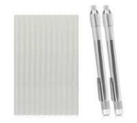 Minflora Gesso per saldatura industriale con supporto, marcatore per pietra per layout di metallo e lavorazione del legno (2 penne + 12 anime)