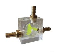 Minflora Indicatore di flusso d'acqua in acrilico per sistemi di raffreddamento PC, misuratore di portata a sfera galleggiante ad alta sensibilità con raccordo in ottone standard per macchina da